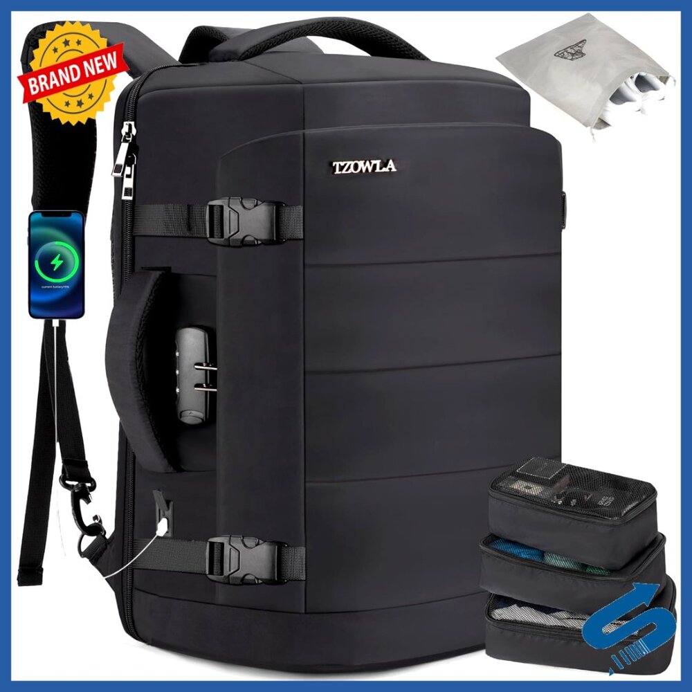 Expandable Travel Laptop Backpack Anti Theft Usb Charging Flight Approved Large